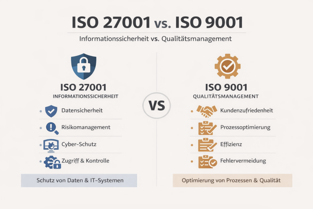 ISO 27001 vs iso 9001 unterschiede